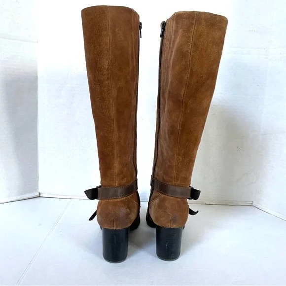 Bøc Dakota brown distressed strap suede tall riding boot Sz 8 - Picture 6 of 12